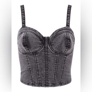 NO BOUNDARIES | Denim Corset Top- Size Medium